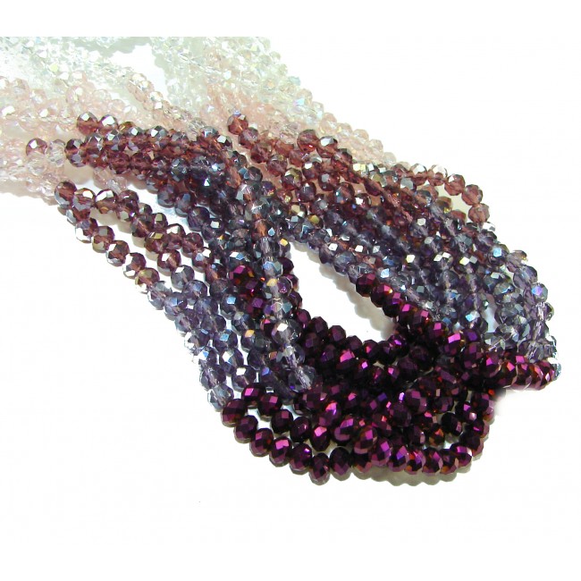 PiNK CASCADE Authentic Mountain Crystal .925 Sterling Silver handmade Necklace