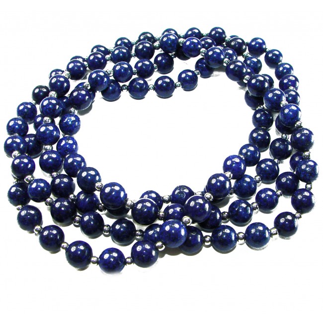 Boho Style 105.2 grams Lapis Lazuli .925 Sterling Silver handmade necklace