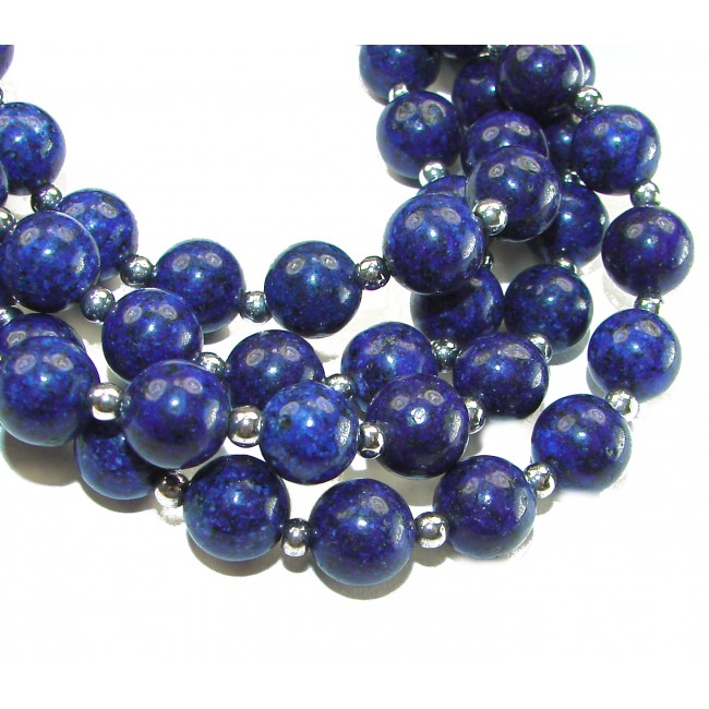 Boho Style 105.2 grams Lapis Lazuli .925 Sterling Silver handmade necklace