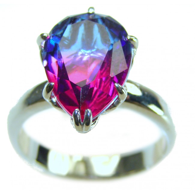 8.8 carat Alexandrite .925 Sterling Silver Perfectly handcrafted Ring s. 7 1/4