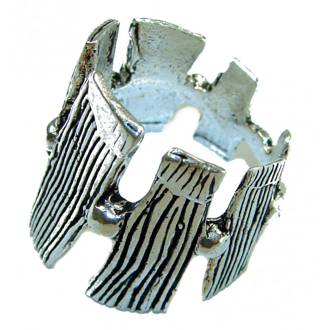 Mantra Large and Solid Bali made .925 Sterling Silver ring size 6 1/2