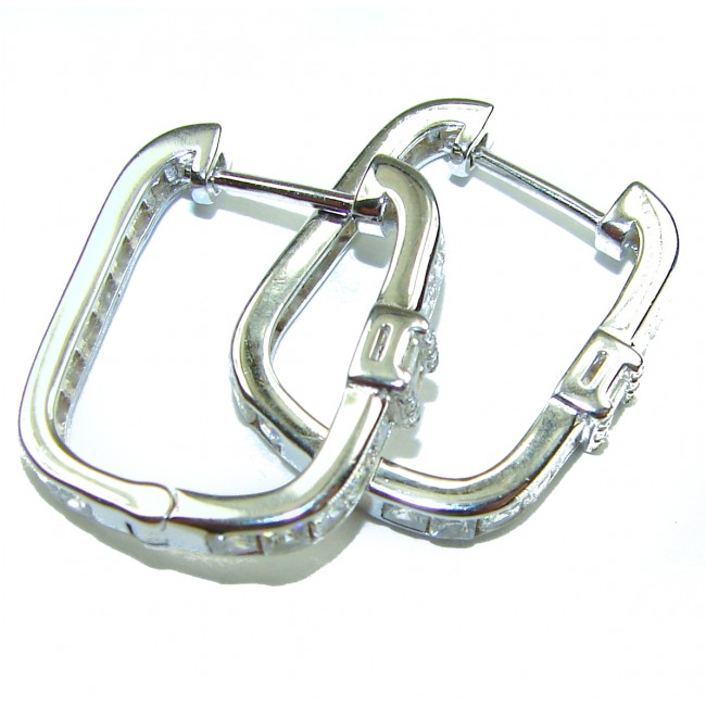 Art Deco - Luxurious natural 12.5 carat White Topaz .925 Sterling Silver Perfectly handcrafted Earrings - photo 2