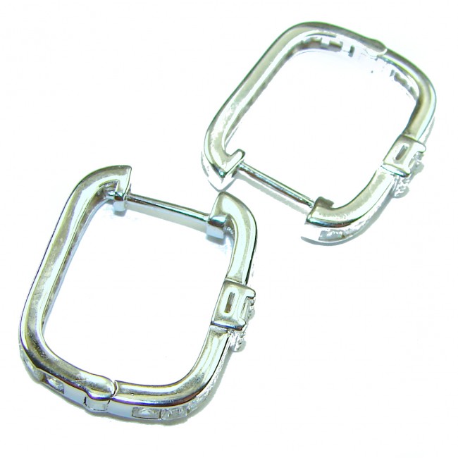 Art Deco - Luxurious natural 12.5 carat White Topaz .925 Sterling Silver Perfectly handcrafted Earrings - photo 1