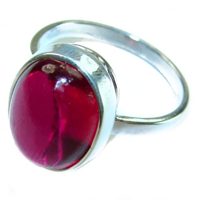 Bella Rosa Genuine 10.5 CARAT Ruby .925 Sterling Silver Statement Ring size 10
