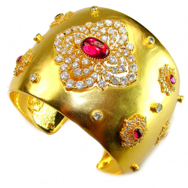 Byzantine design Authentic 10.2 carat 18K Gold over .925 Sterling Silver handcrafted Bracelet / Cuff