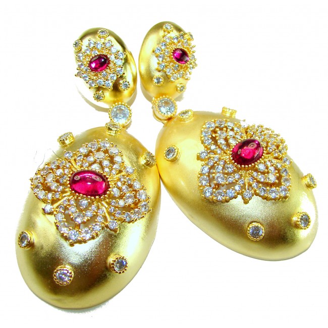 Byzantine design Authentic 8.2 carat 18K Gold over .925 Sterling Silver handcrafted earrings