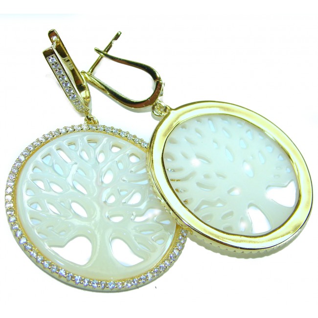 Large - Sublime Blister Pearl 18K Gold over .925 Sterling Silver handcrafted Earrings - photo 1