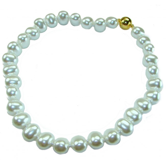 Baroque style 16 inches long Freshwater Pearl 10K Gold over .925 Sterling Silver handmade Necklace - photo 3