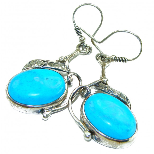 Great authentic Sleeping Beauty Turquoise .925 Sterling Silver handcrafted Earrings