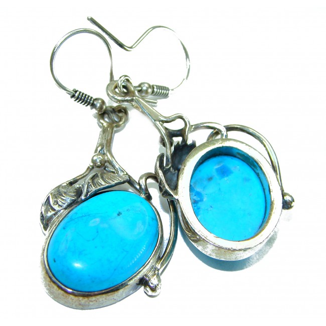 Great authentic Sleeping Beauty Turquoise .925 Sterling Silver handcrafted Earrings