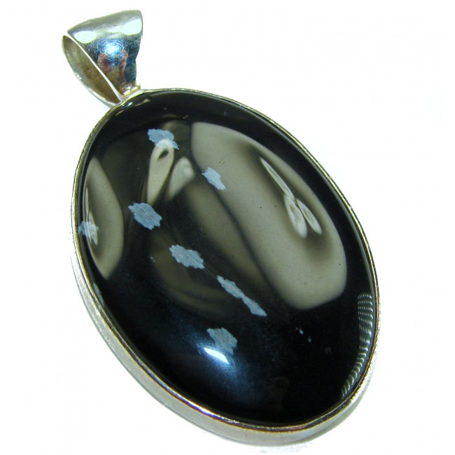 Amazing quality Snowflake Obsidian Sterling Silver handmade Pendant