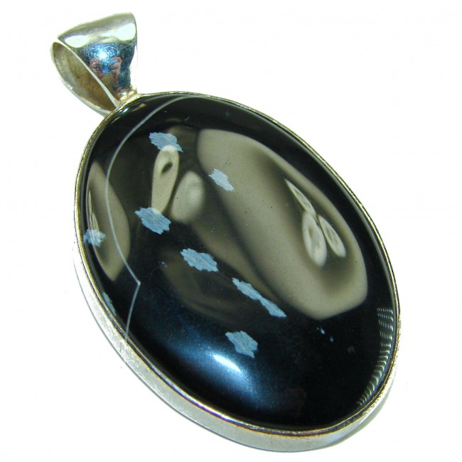 Amazing quality Snowflake Obsidian Sterling Silver handmade Pendant