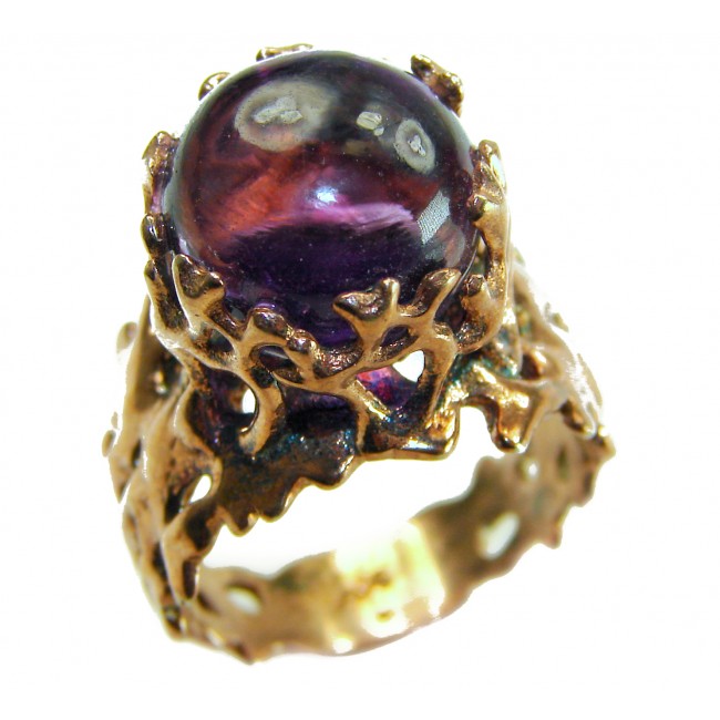 Purple Reef Amethyst Rose Gold over .925 Sterling Silver Ring size 7
