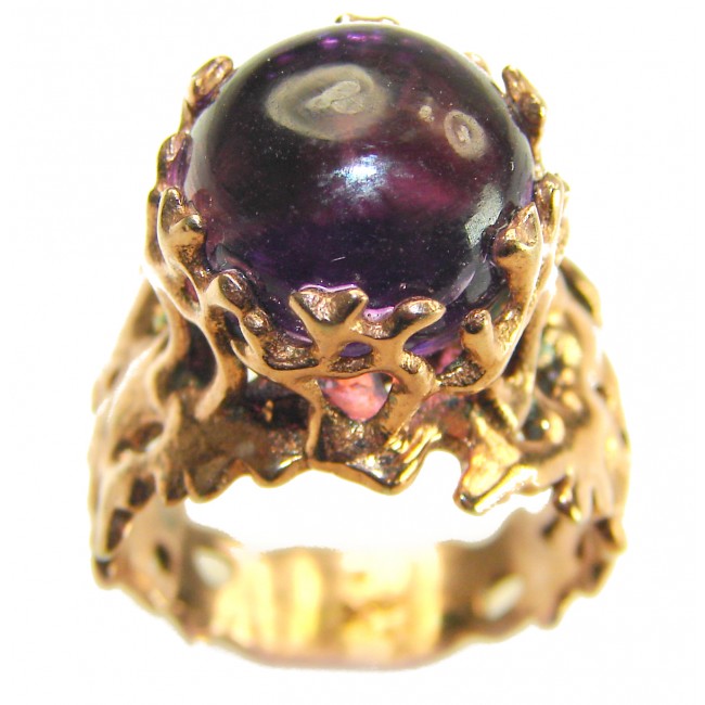 Purple Reef Amethyst Rose Gold over .925 Sterling Silver Ring size 7