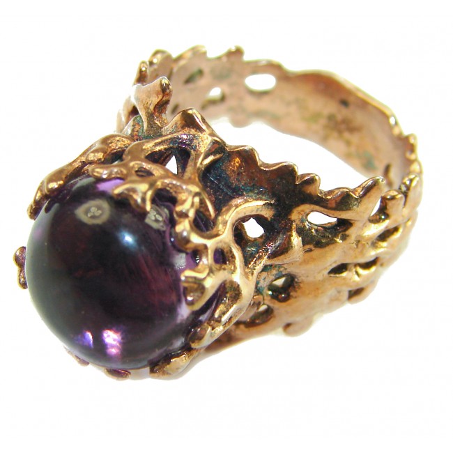 Purple Reef Amethyst Rose Gold over .925 Sterling Silver Ring size 7