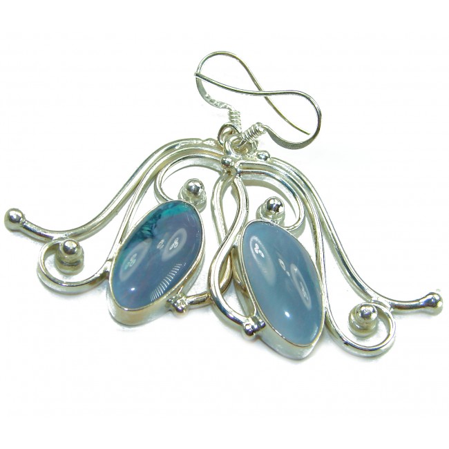 25.8 carat Australian Doublet Opal .925 Sterling Silver handcrafted earrings