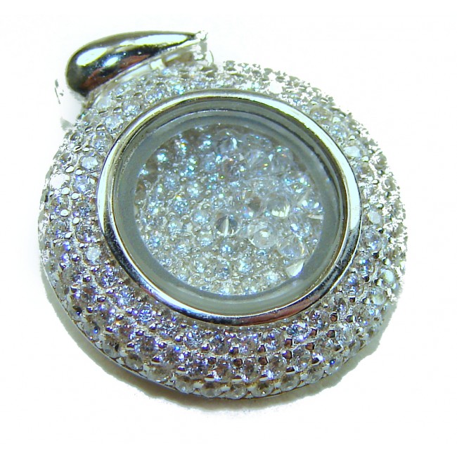 Floating Memories 10.5 carat White Topaz .925 Sterling Silver Handcrafted Statement pendant