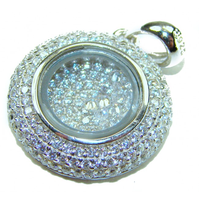 Floating Memories 10.5 carat White Topaz .925 Sterling Silver Handcrafted Statement pendant