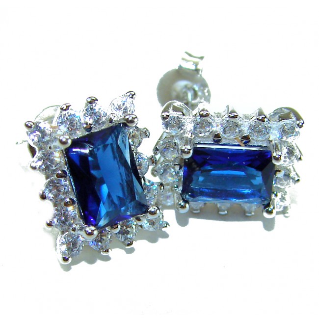 Best quality 4.5 carat African Kyanite .925 Sterling Silver handcrafted earrings