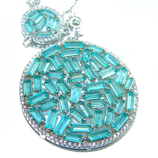Brazilian's Briliance - Authentic 22.5 carat Aquamarine .925 Sterling Silver handcrafted necklace