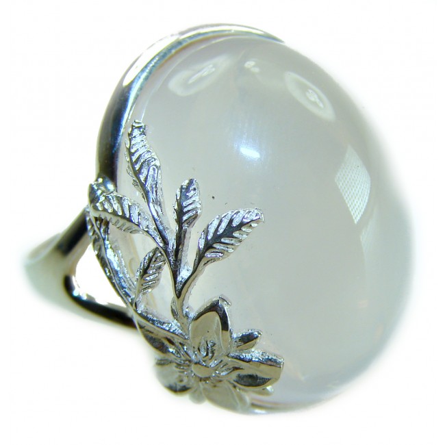 Vintage Design - Brazilian Rose Quartz 28.5 carat 18K Gold over .925 Sterling Silver handcrafted Ring size 8