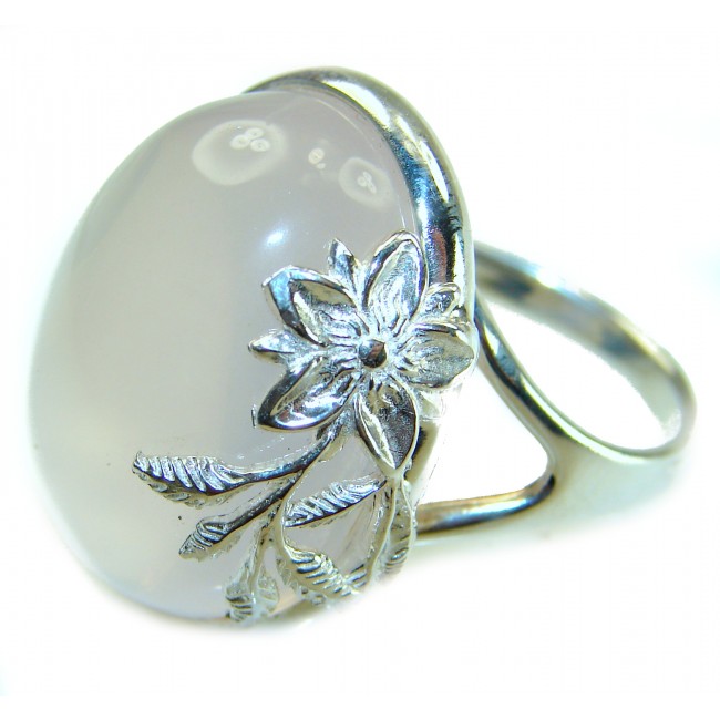 Vintage Design - Brazilian Rose Quartz 28.5 carat 18K Gold over .925 Sterling Silver handcrafted Ring size 8