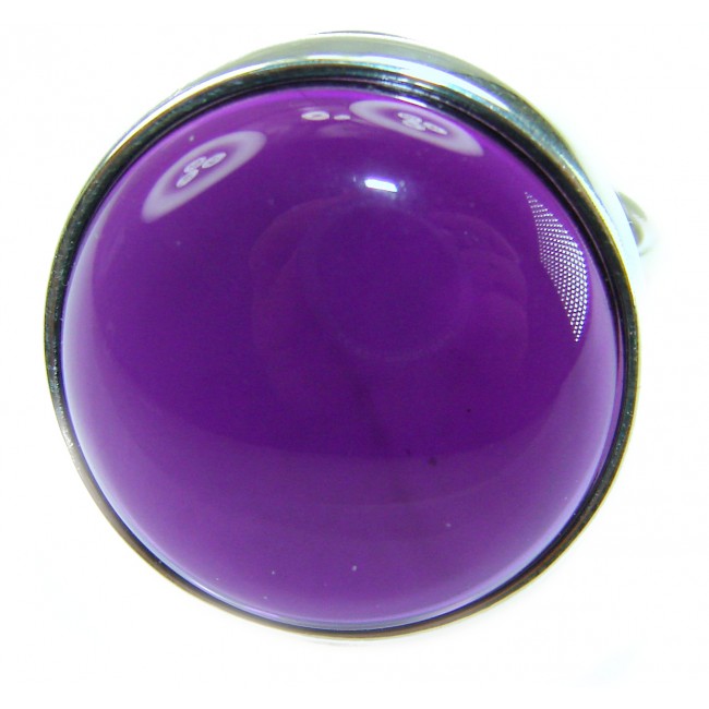 Purple Full Moon 25.2 carat Amethyst .925 Sterling Silver Handcrafted Large Ring size 7