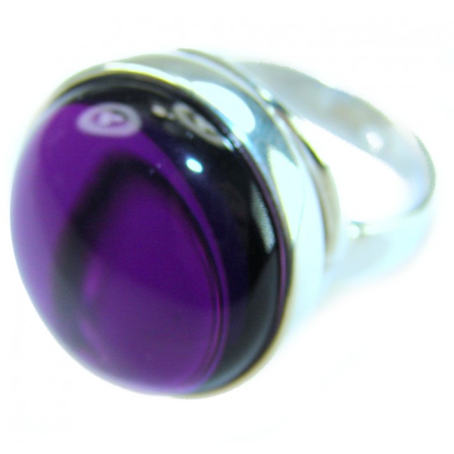Purple Full Moon 25.2 carat Amethyst .925 Sterling Silver Handcrafted Large Ring size 7