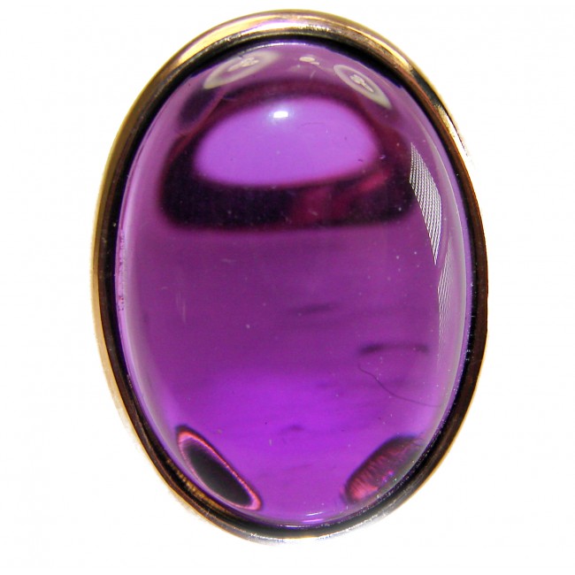 Top quality 25.2 carat Amethyst .925 Sterling Silver Handcrafted Large Ring size 8 1/4