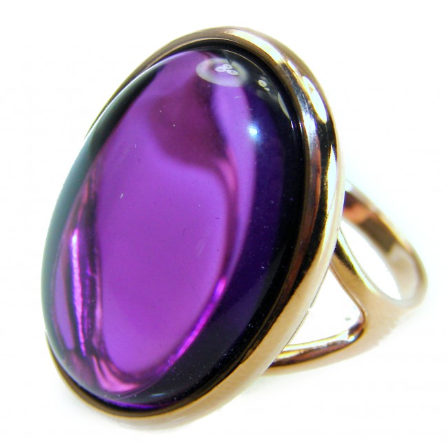 Top quality 25.2 carat Amethyst .925 Sterling Silver Handcrafted Large Ring size 8 1/4