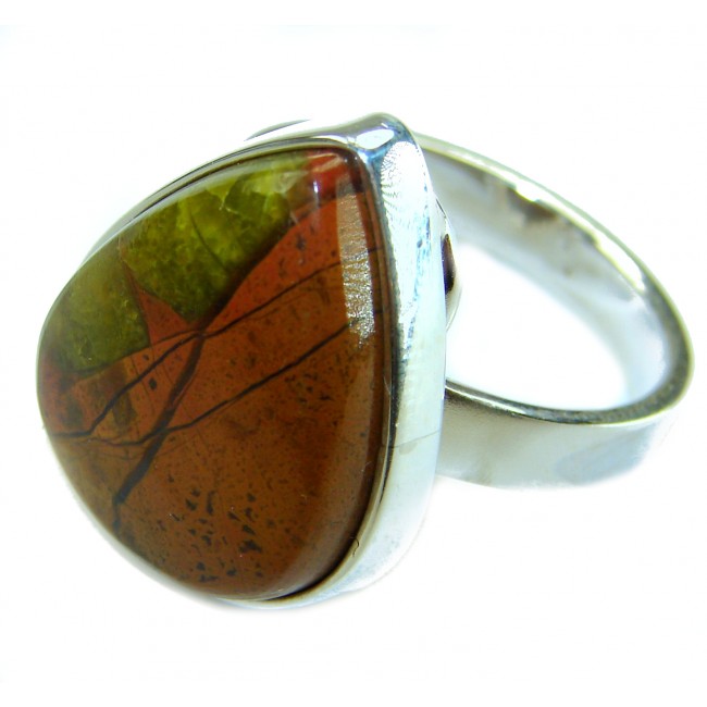 Morrisonite .925 Sterling Silver handmade ring size 9 adjustable