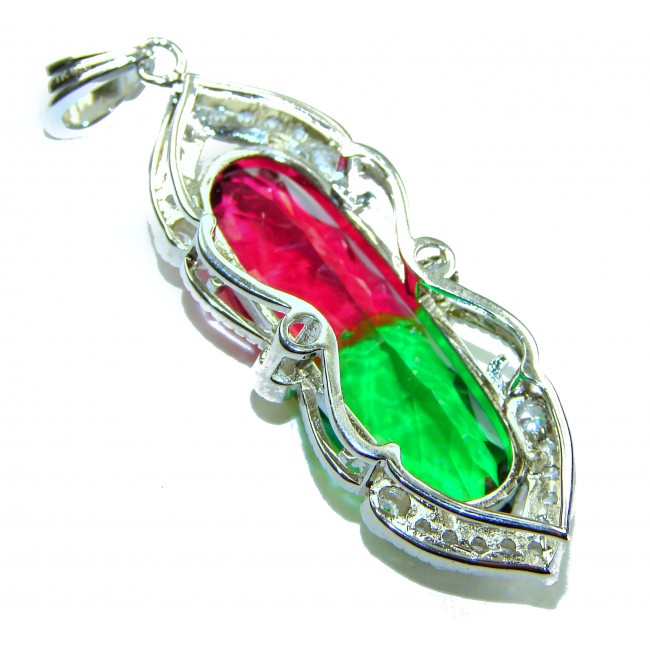 Deluxe 22.6ctw Authentic Brazilian Tourmaline .925 Sterling Silver handmade Pendant
