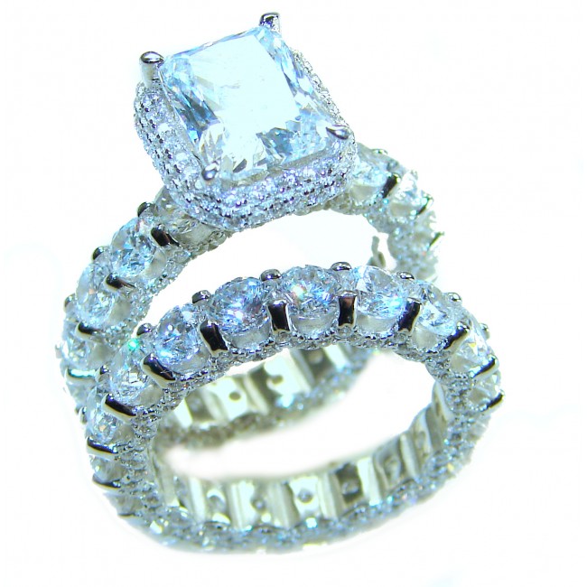 Aphrodite - 12.6 carat White Topaz .925 Sterling Silver handcrafted stack up ring size 5 1/2