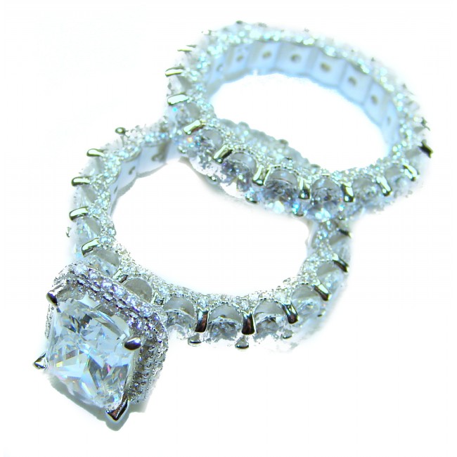 Aphrodite - 12.6 carat White Topaz .925 Sterling Silver handcrafted stack up ring size 5 1/2