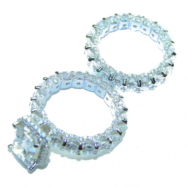 Aphrodite - 12.6 carat White Topaz .925 Sterling Silver handcrafted stack up ring size 5 1/2