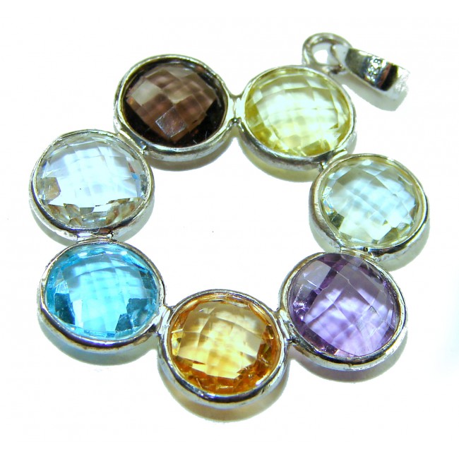 Power of Life 11.5 CARAT Multigem .925 Sterling Silver handcrafted pendant - photo 2