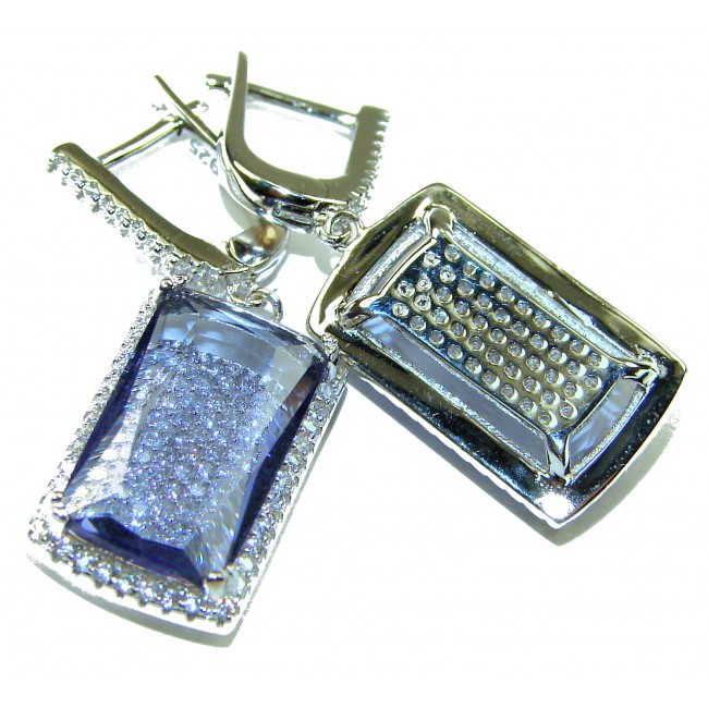 Splendid 12.5 carat Tanzanite .925 Sterling Silver Handcrafted Earrings