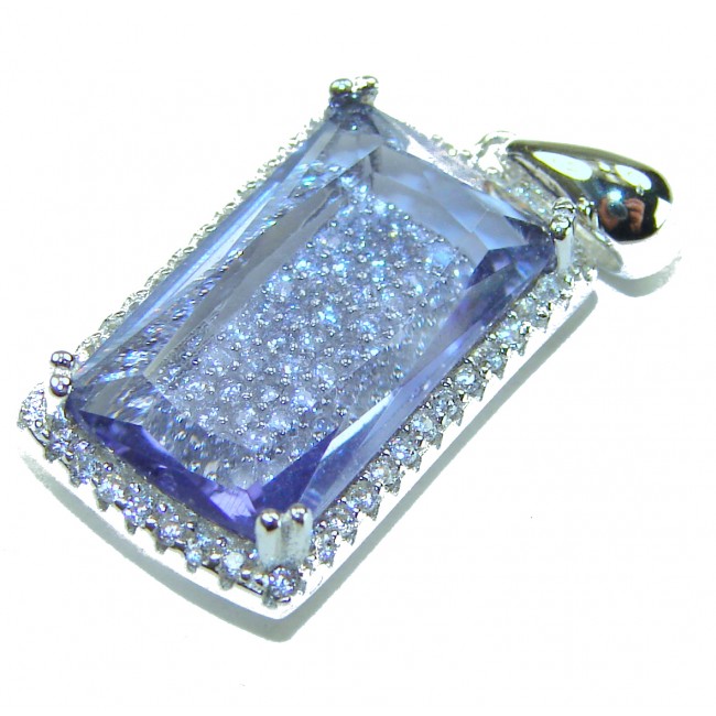 Sublime genuine 10.5 carat Tanzanite .925 Sterling Silver handmade Pendant
