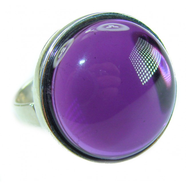 Purple Full Moon 25.2 carat Amethyst .925 Sterling Silver Handcrafted Large Ring size 7 adjustable