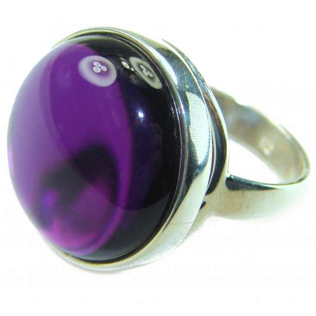 Purple Full Moon 25.2 carat Amethyst .925 Sterling Silver Handcrafted Large Ring size 7 adjustable