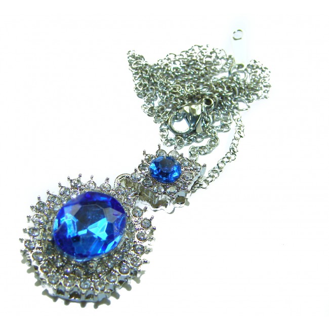 Pacifica 15.5 carat Swiss Blue Topaz .925 Sterling Silver Handcrafted necklace - photo 3