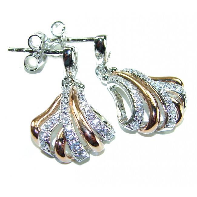Extravaganza White Topaz 18K Gold over .925 Sterling Silver handcrafted Earrings - photo 3