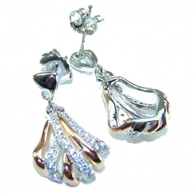 Extravaganza White Topaz 18K Gold over .925 Sterling Silver handcrafted Earrings - photo 1