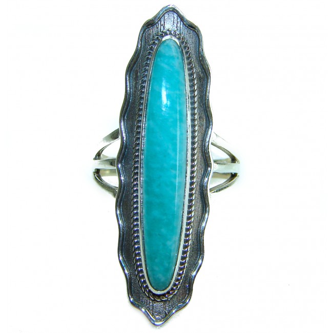 Rare authentic Turquoise .925 Sterling Silver handcrafted Large ring; s. 9
