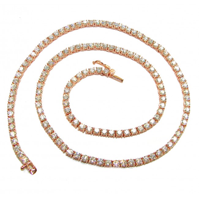 Very special - LUXURIUS 14.2 carat White Topaz .925 Sterling Silver dipped in 22K Rose Gold handcrafted Necklace