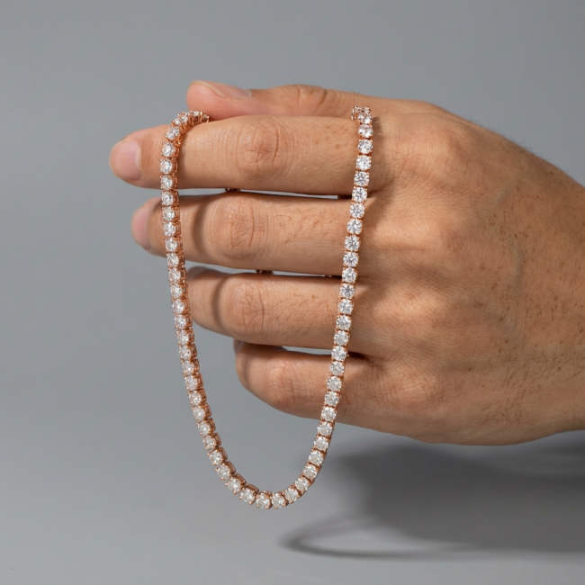 Very special - LUXURIUS 14.2 carat White Topaz .925 Sterling Silver dipped in 22K Rose Gold handcrafted Necklace