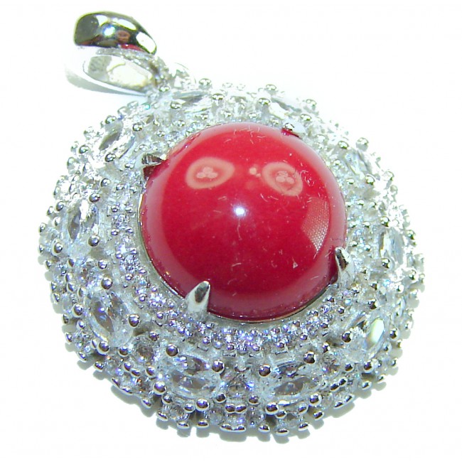 Elizabeth Natural Fossilized Coral .925 Sterling Silver handmade pendant