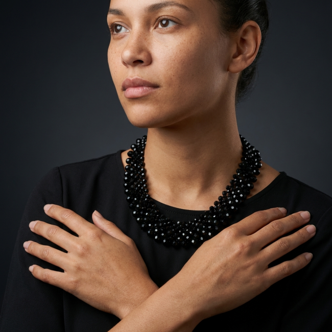 Rachel 250 carat Authentic Onyx .925 Sterling Silver handmade Necklace