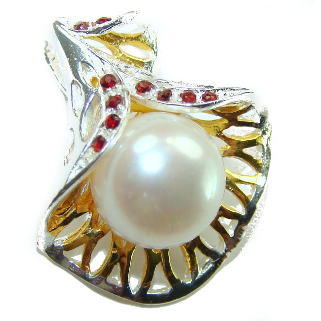 Genuine Pearl 14K Gold .925 Sterling Silver handmade Pendant