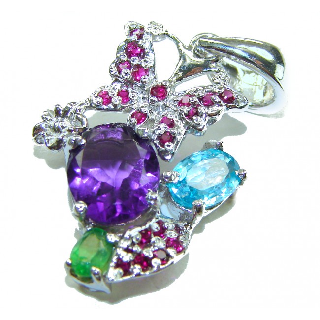 Mademoiselle - 12.5 carat natural Amethyst .925 Sterling Silver handcrafted Pendant